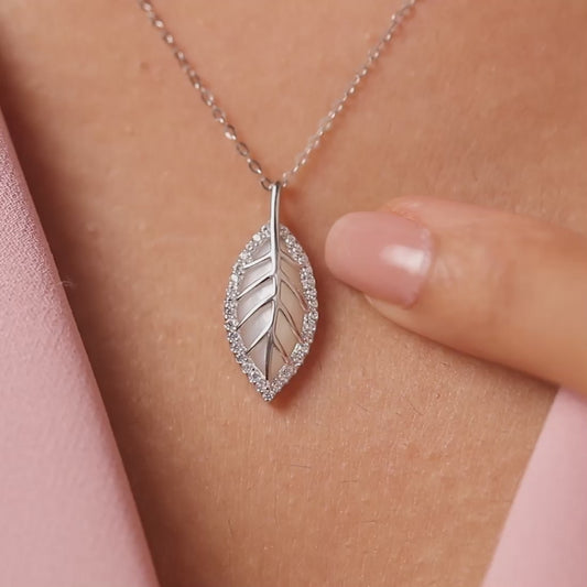 A Fresh Start Leaf Rhodium Plated Necklace