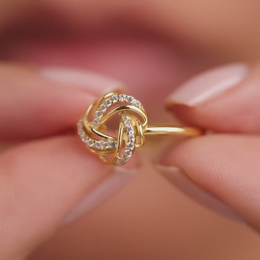 Mesmerizing Weave Gold plated 925 Sterling Silver Adjustable Ring (Adjustable)