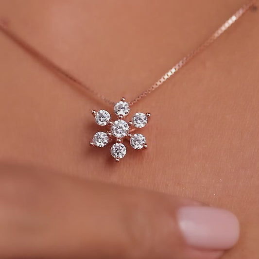 Nakshatra Rose Gold Plated 925 Sterling Silver Necklace with Link Chain