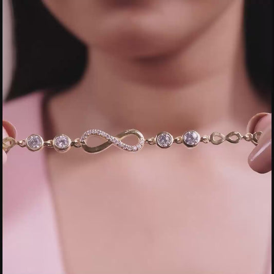 Eternal Sparkle 925 Sterling Silver Gold Plated Bracelet