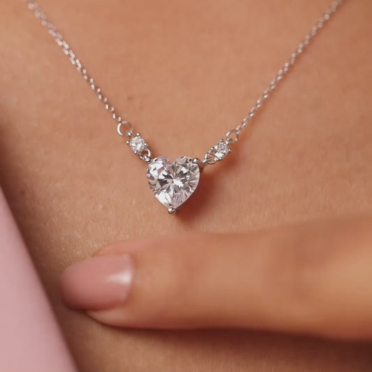 You Have My Heart Rhodium Plated Necklace