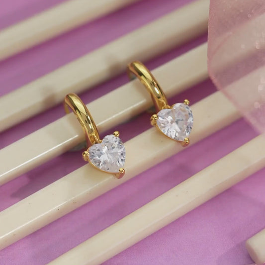 Heartfelt Radiance Gold Plated 925 Sterling Silver Earrings