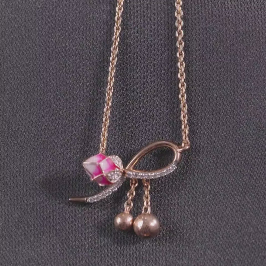 Lotus Radiance Rose Gold Bracelet with Lab-Grown Diamonds