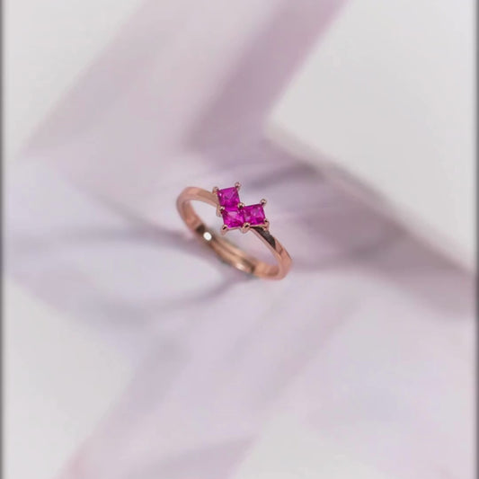 Ruby Heart Rose-Gold Plated 925 Sterling Silver Ring for Women Gift Hamper