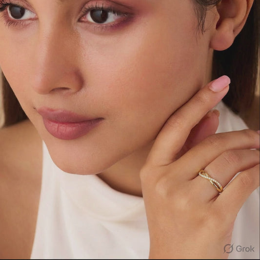Infinite Sparkle Adjustable Gold Plated 925 Silver Women Ring (Adjustable)