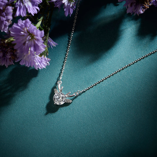 Leaf of Light Silver Rhodium Plated Necklace