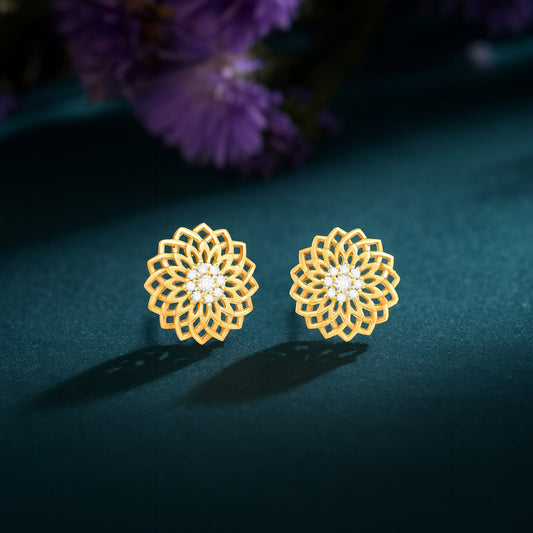 Sun-kissed Bloom Gold Plated Earrings