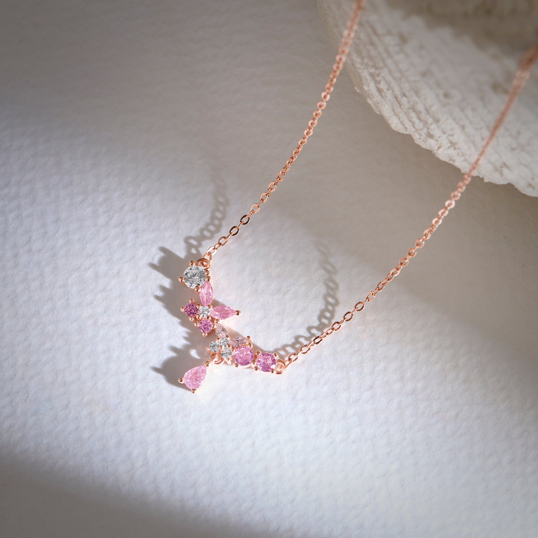 Springtime Bloom Silver Rose Gold Plated Necklace