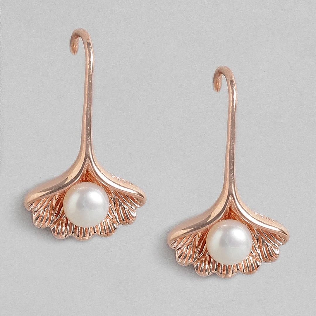 Glam Shell Rose Gold Plated 925 Sterling Silver Earring