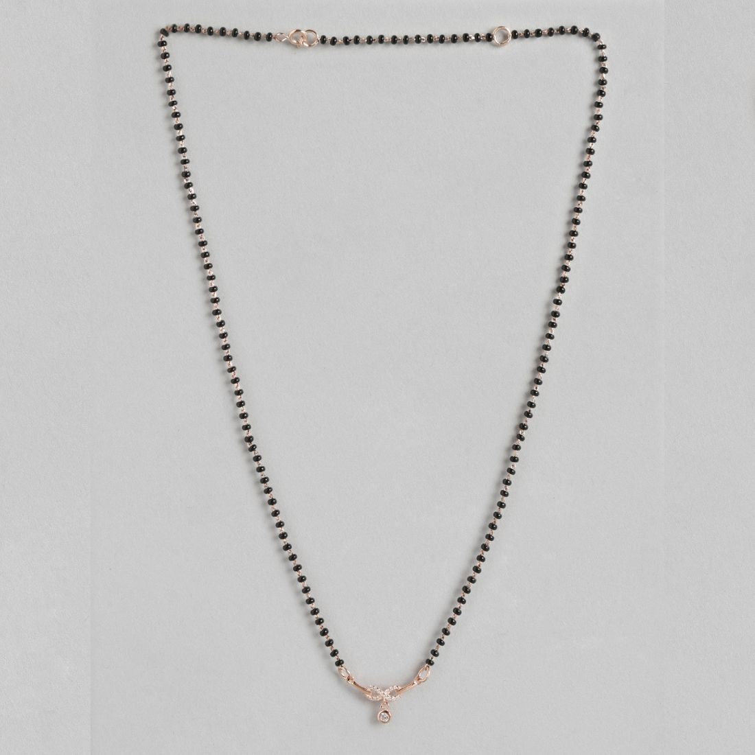 Infinity CZ Rose Gold Plated 925 Sterling Silver Mangalsutra