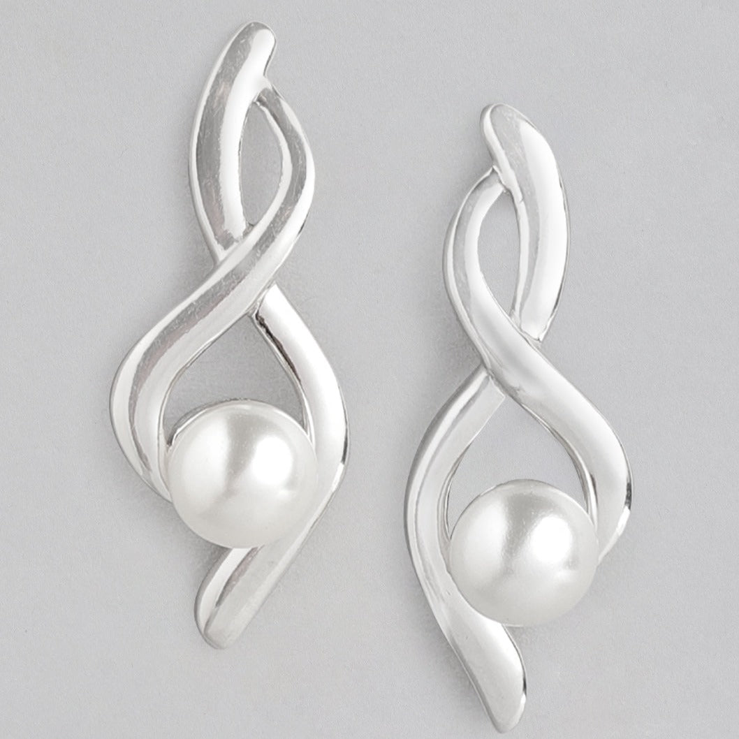 White Pearl 925 Sterling Silver Drop Earrings