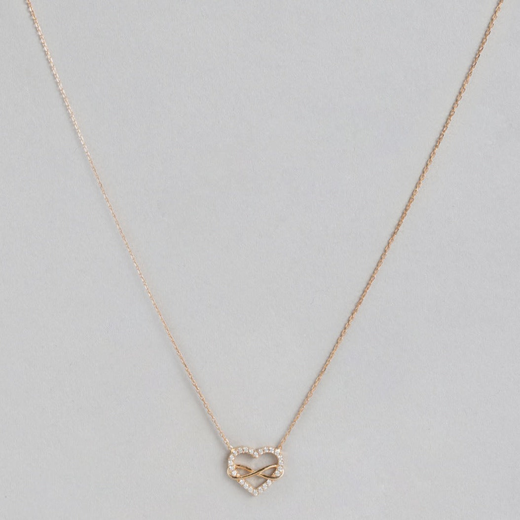 Infinity Heart Gold Plated 925 Sterling Silver Necklace