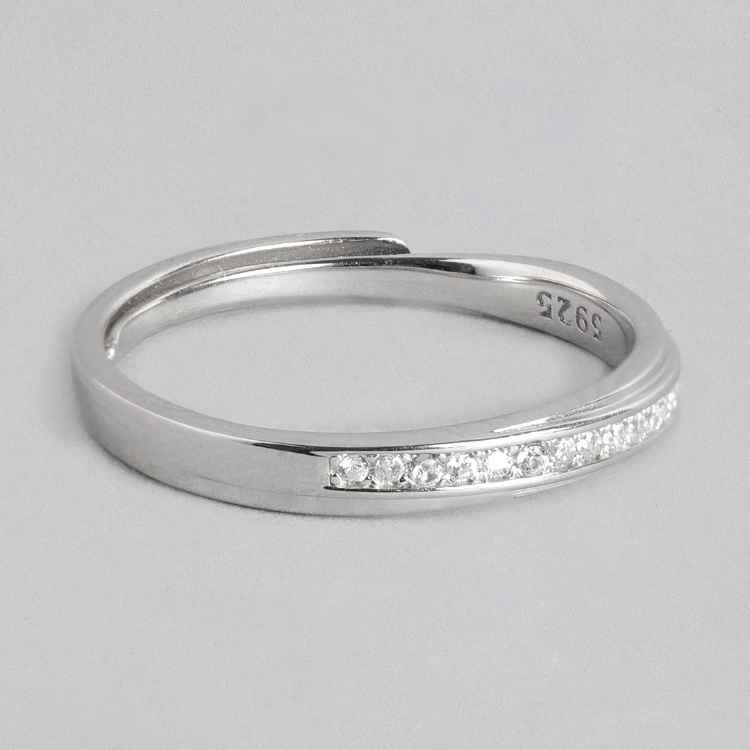 Classic CZ Sheet 925 Silver Female Ring (Adjustable)