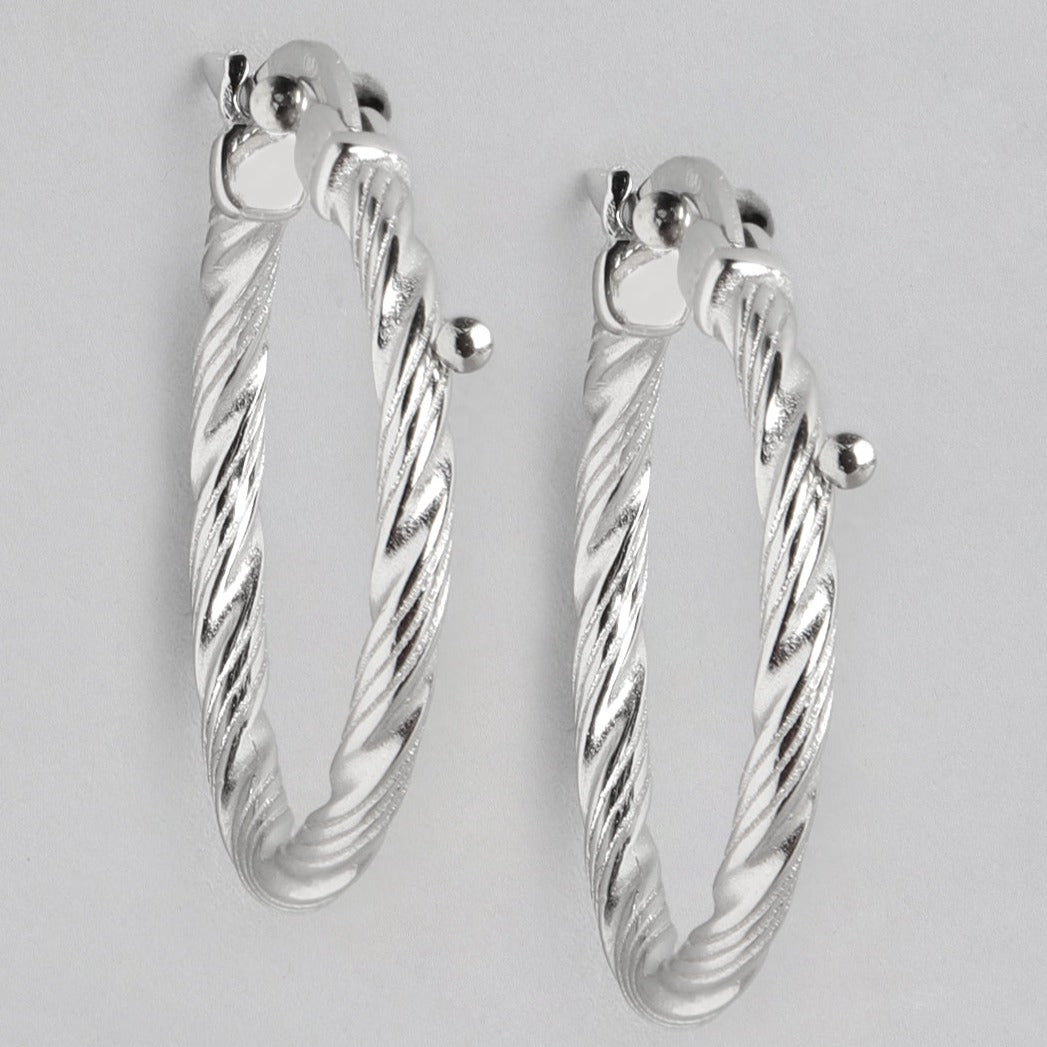 Twisted 925 Sterling Silver Drop Earrings