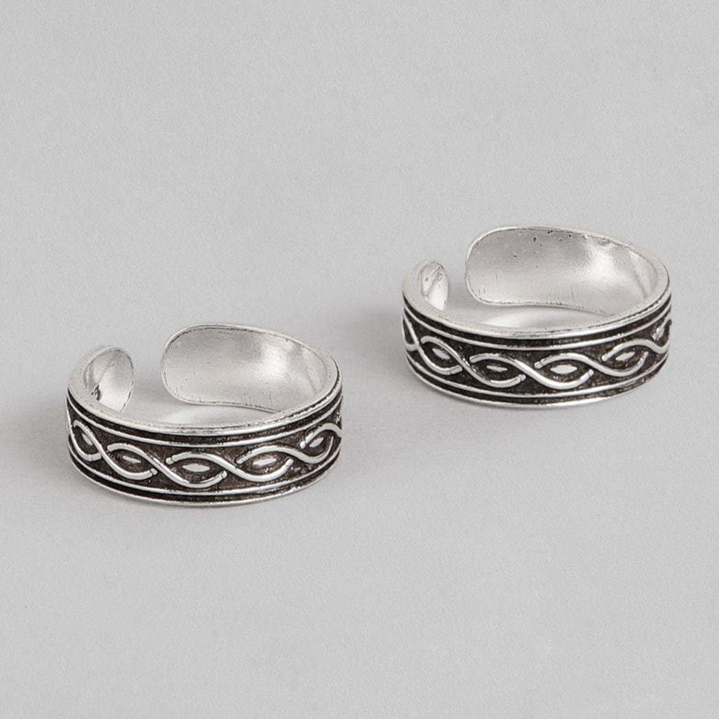 Criss Crossed 925 Sterling Silver Toe Ring