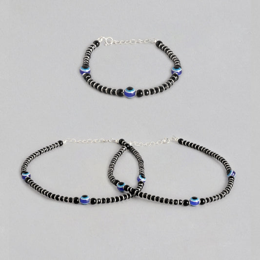 Classy Evil Eye Beaded 925 Silver Jewellery Set