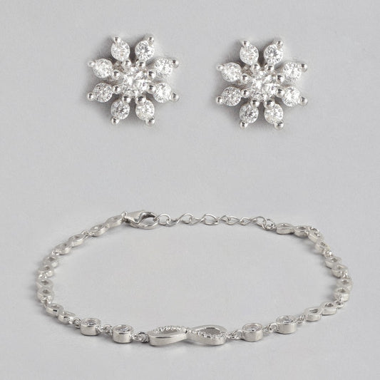 Infinite Floral Love 925 Silver Jewellery Set - Valentines Edition With Gift Box