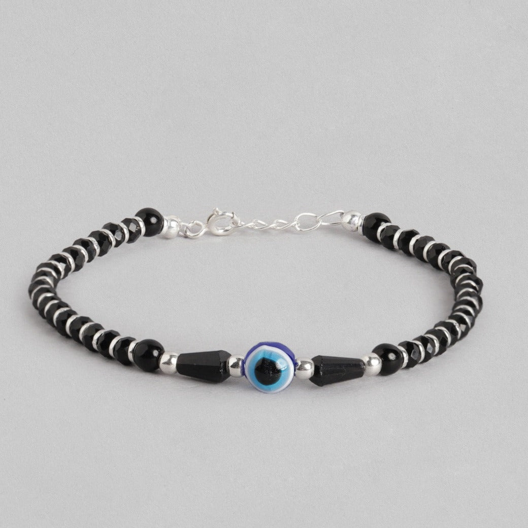 Evil Eye Black Beads 925 Sterling Silver Bracelet