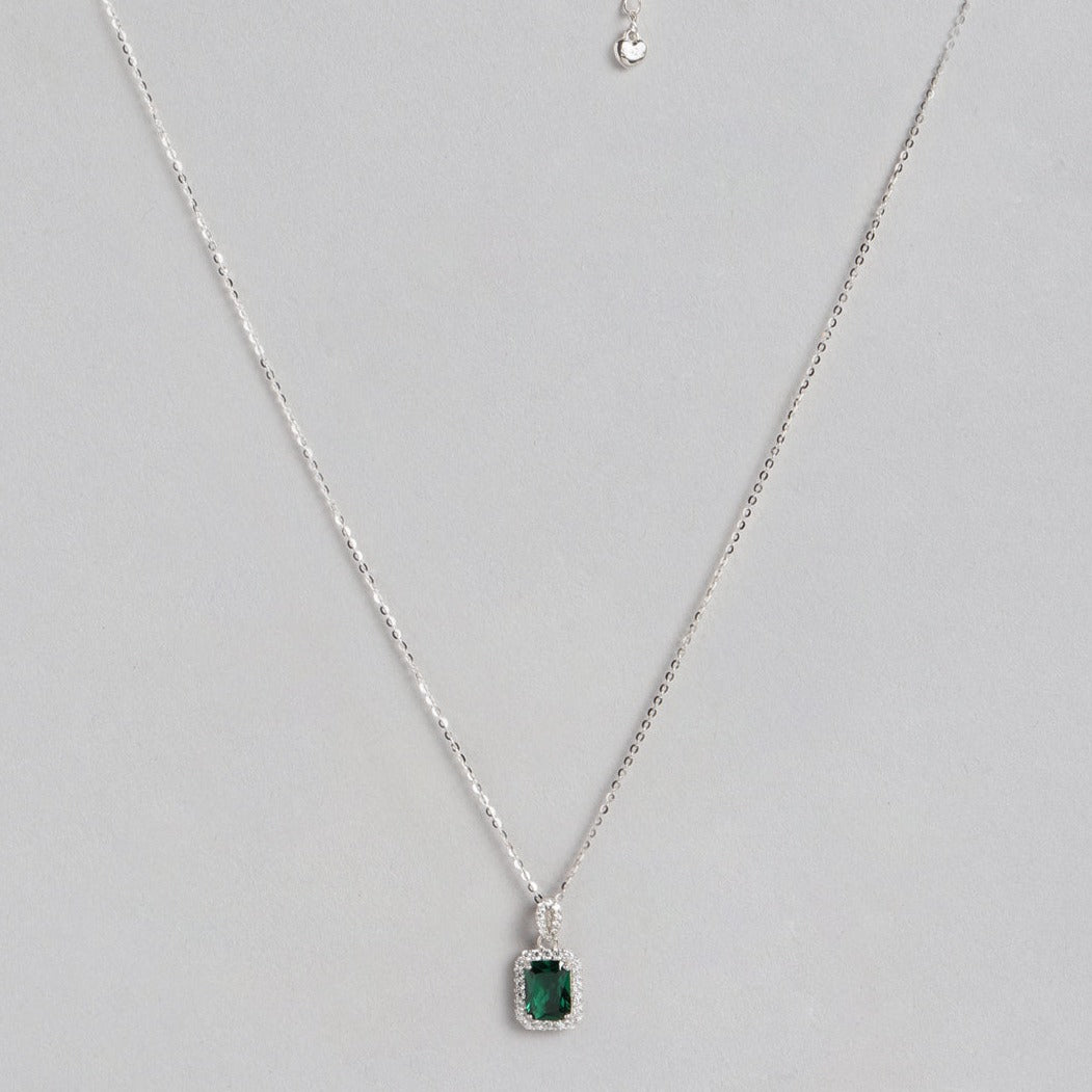 Emerald CZ 925 Sterling Silver Necklace