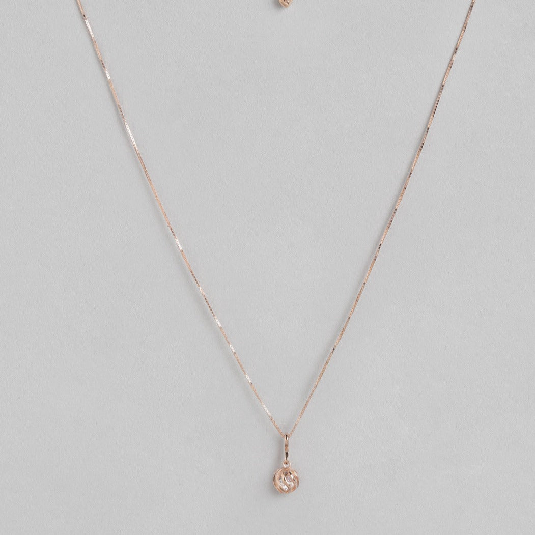Crystal Rose Gold Plated 925 Sterling Silver CZ Necklace