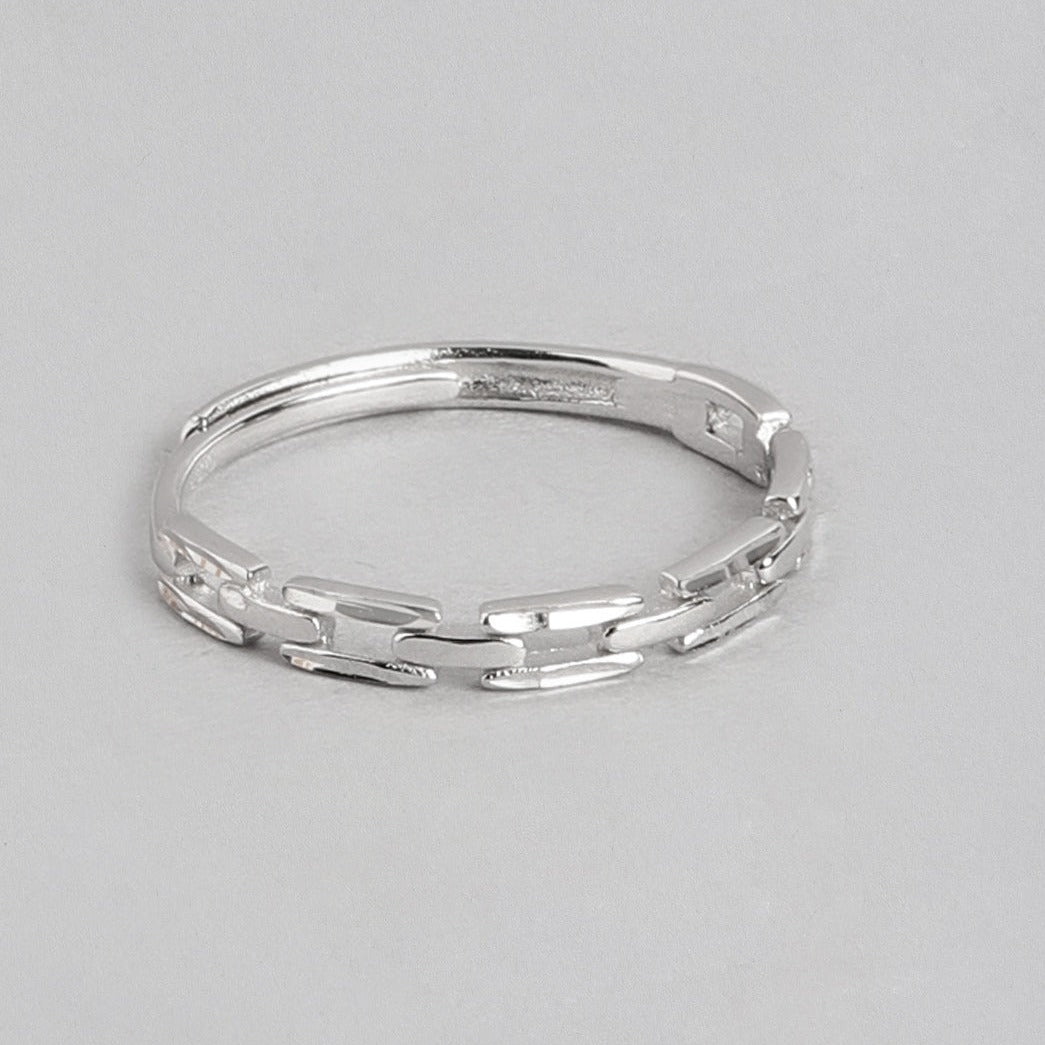 Chain 925 Sterling Silver Ring for Women (Adjustable)