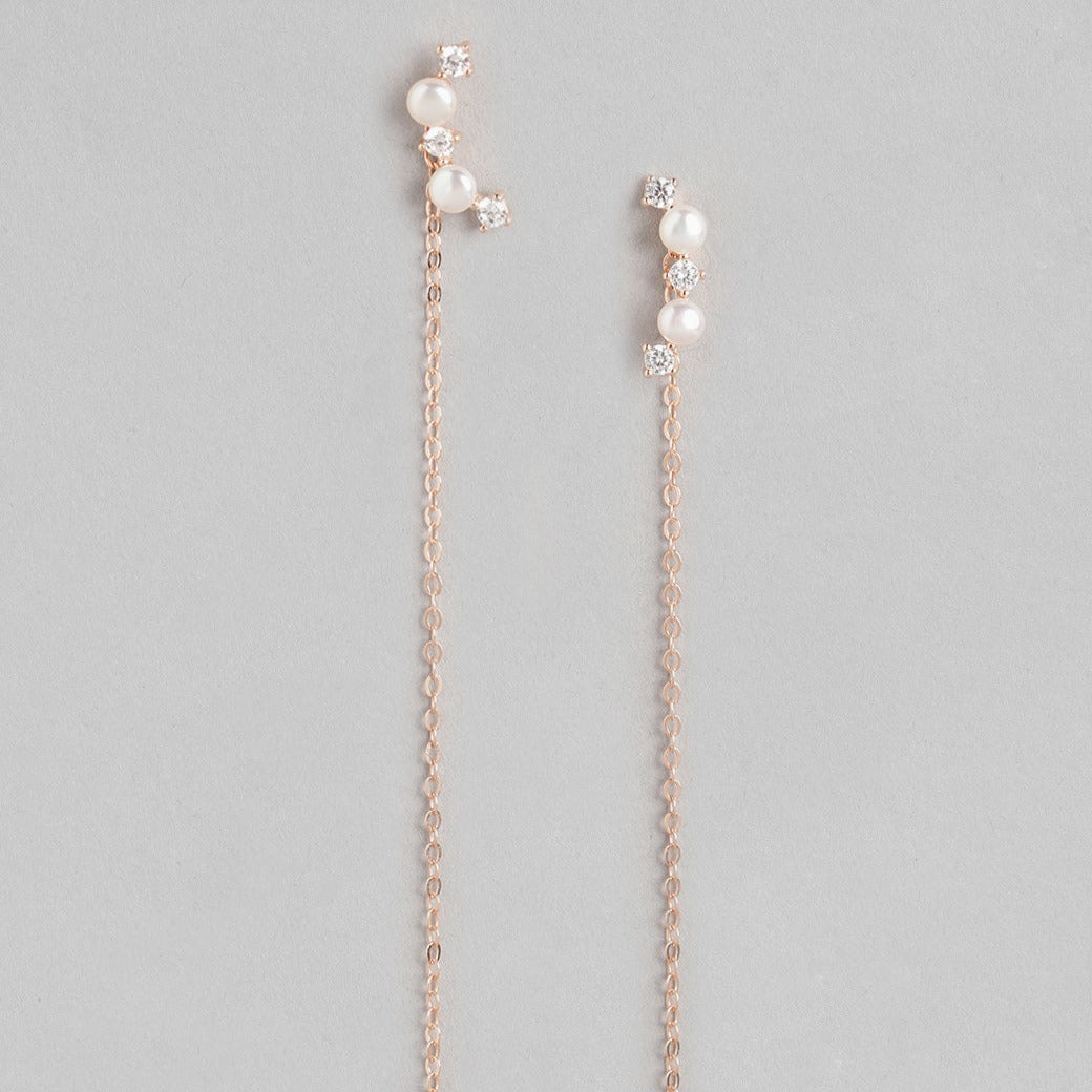 Two-Way Rose Gold Plated 925 Sterling Silver Earring