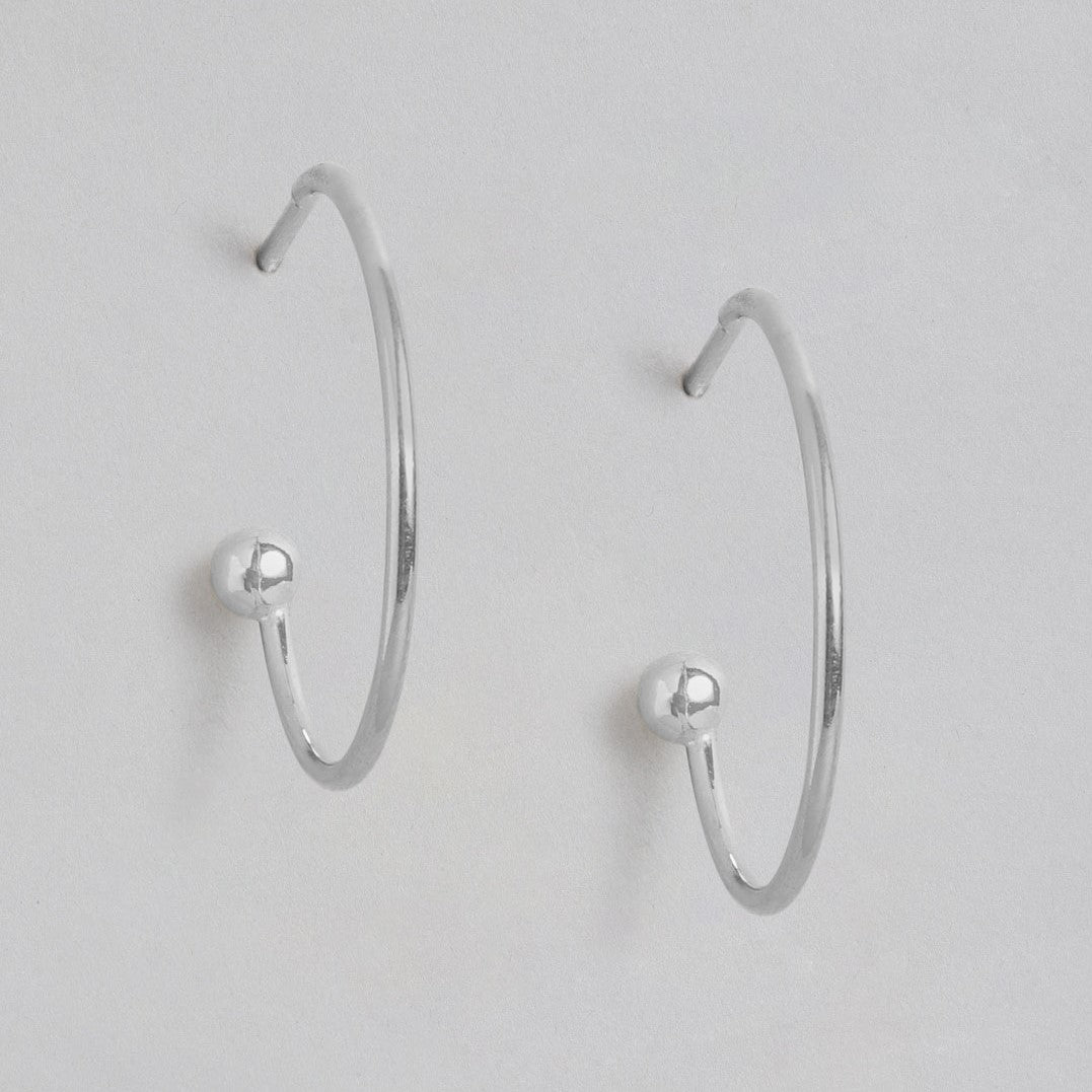Rounded Gold & Rhodium Plated Hoops 925 Sterling Silver Earring Combo