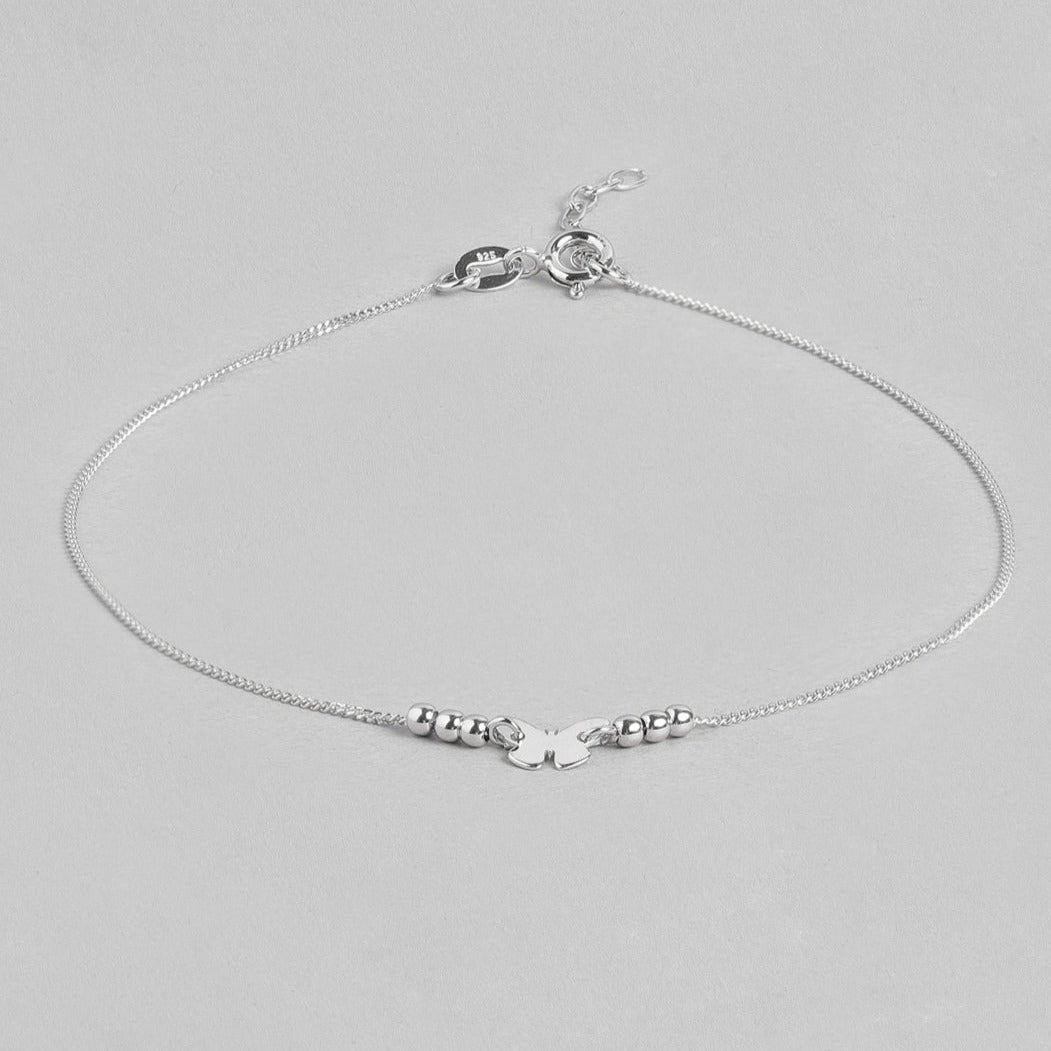 Minimalistic Butterfly 925 Sterling Silver Anklets