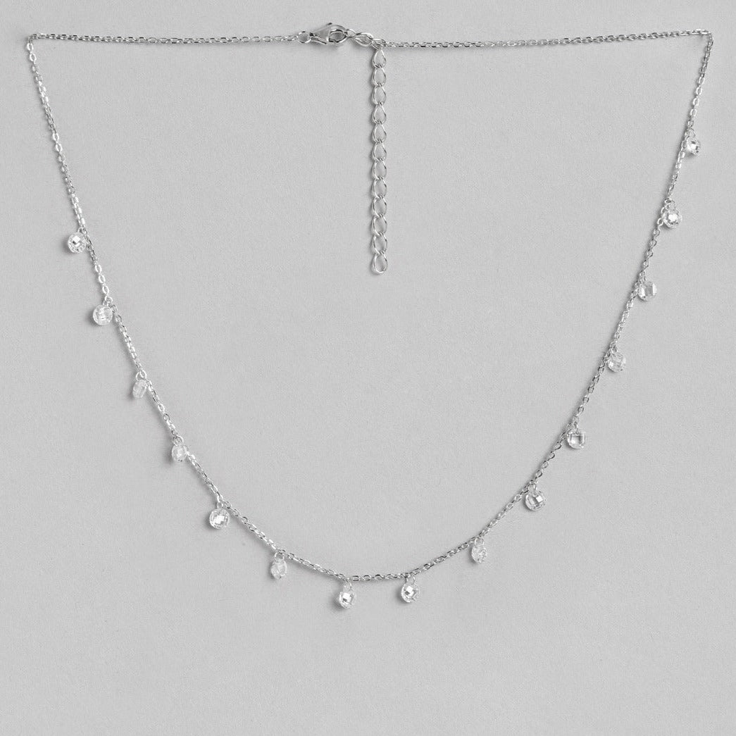 Alora Drop  925 Sterling Silver CZ Necklace