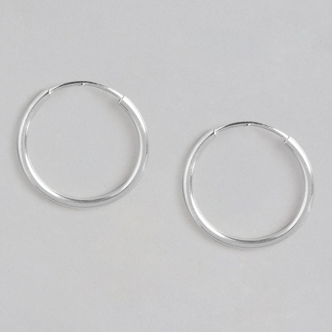 Rhodium Plated 925 Sterling Silver Hoops