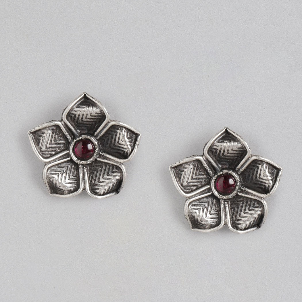 Blossom Oxidised 925 Sterling Silver Earrings