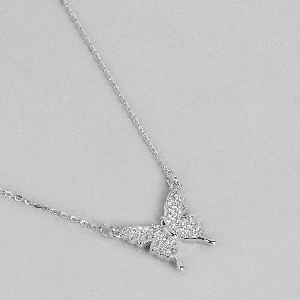 Butterfly CZ 925 Sterling Silver Necklace