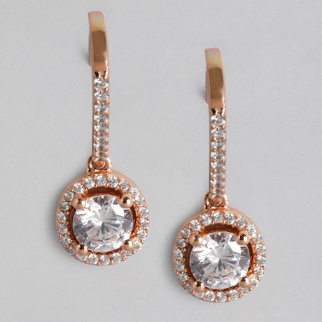 Rose Gold Solitaire 925 Sterling Silver Jewelery Set