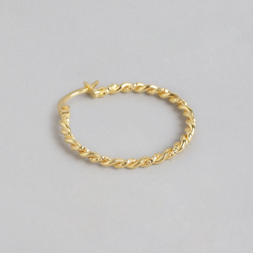Twisted Gold Plated 925 Sterling Silver Hoops