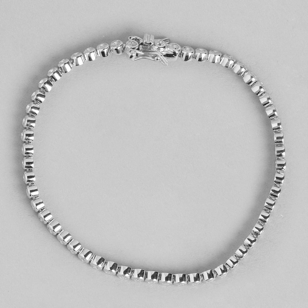 Interlink CZs 925 Sterling Silver Bracelet