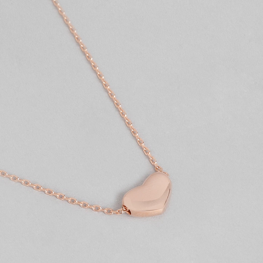 Sweet Heart Rose-Gold Plated 925 Sterling Silver Necklace