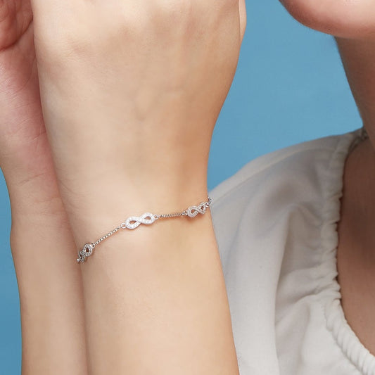 Classy Infinity 925 Sterling Silver Bracelet