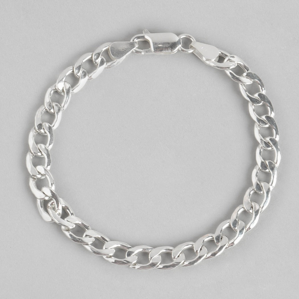 Classy Interlocked 925 Sterling Silver Bracelet for Men