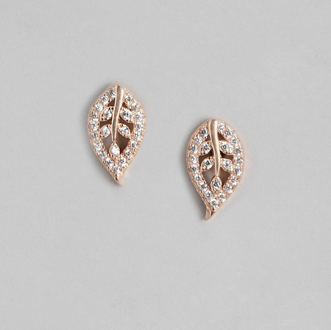 Simplicity Leaf Rose Gold 925 Silver Jewellery Set