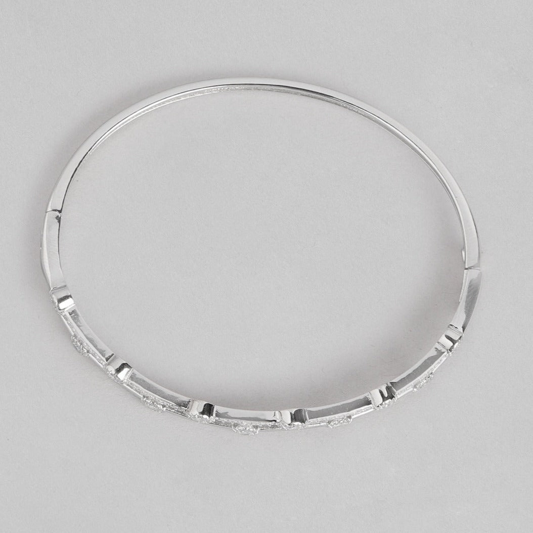 Two Layered CZ Studded 925 Sterling Silver Bracelet
