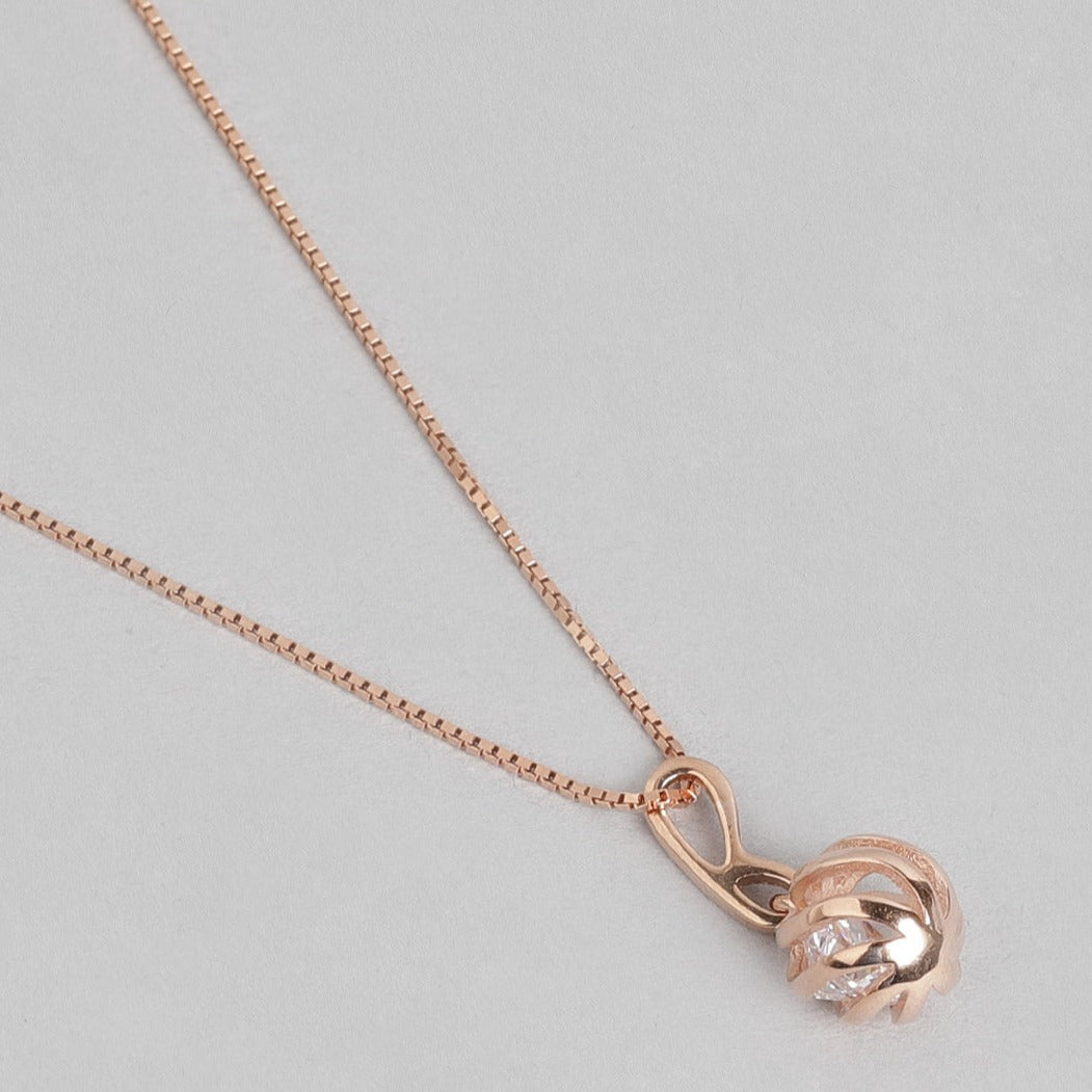 Crystal Rose Gold Plated 925 Sterling Silver CZ Necklace