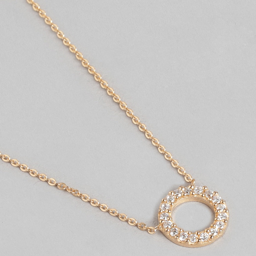 Rose Gold Plated CZ 925 Sterling Silver Necklace
