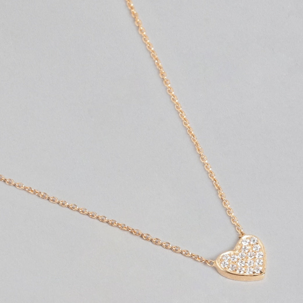Gold Plated Heart 925 Sterling Silver Necklace