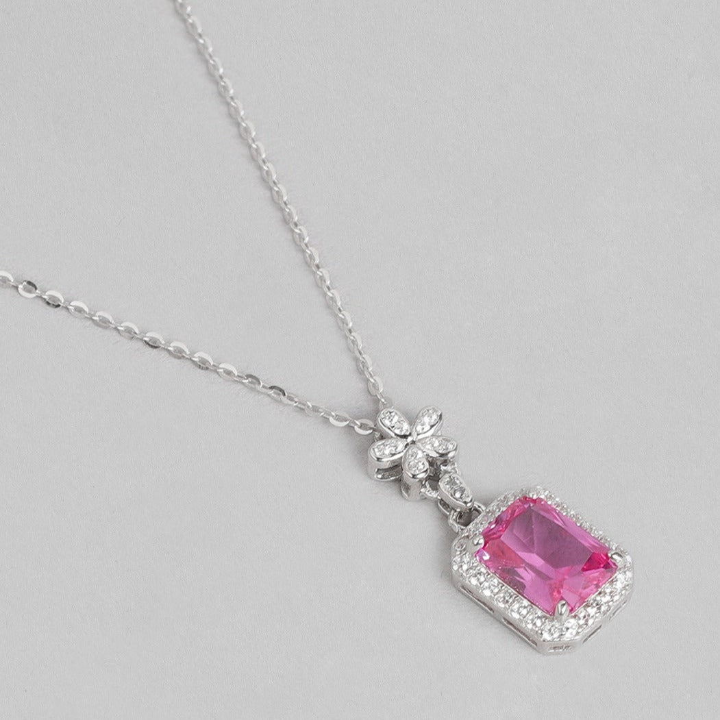 Ruby Clover  925 Sterling Silver Necklace