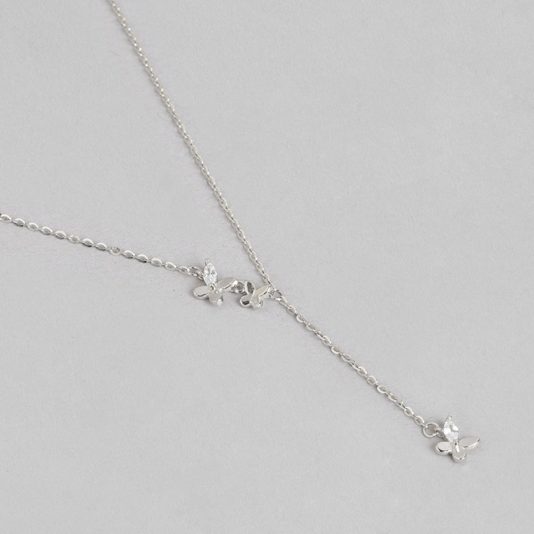 Fly High Butterfly 925 Sterling Silver Necklace