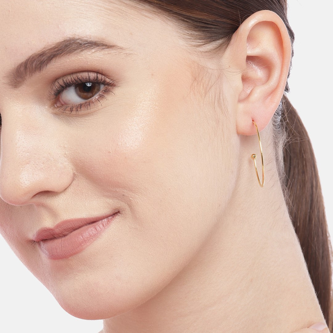 Single Drop Gold Plated 925 Sterling Silver Earring