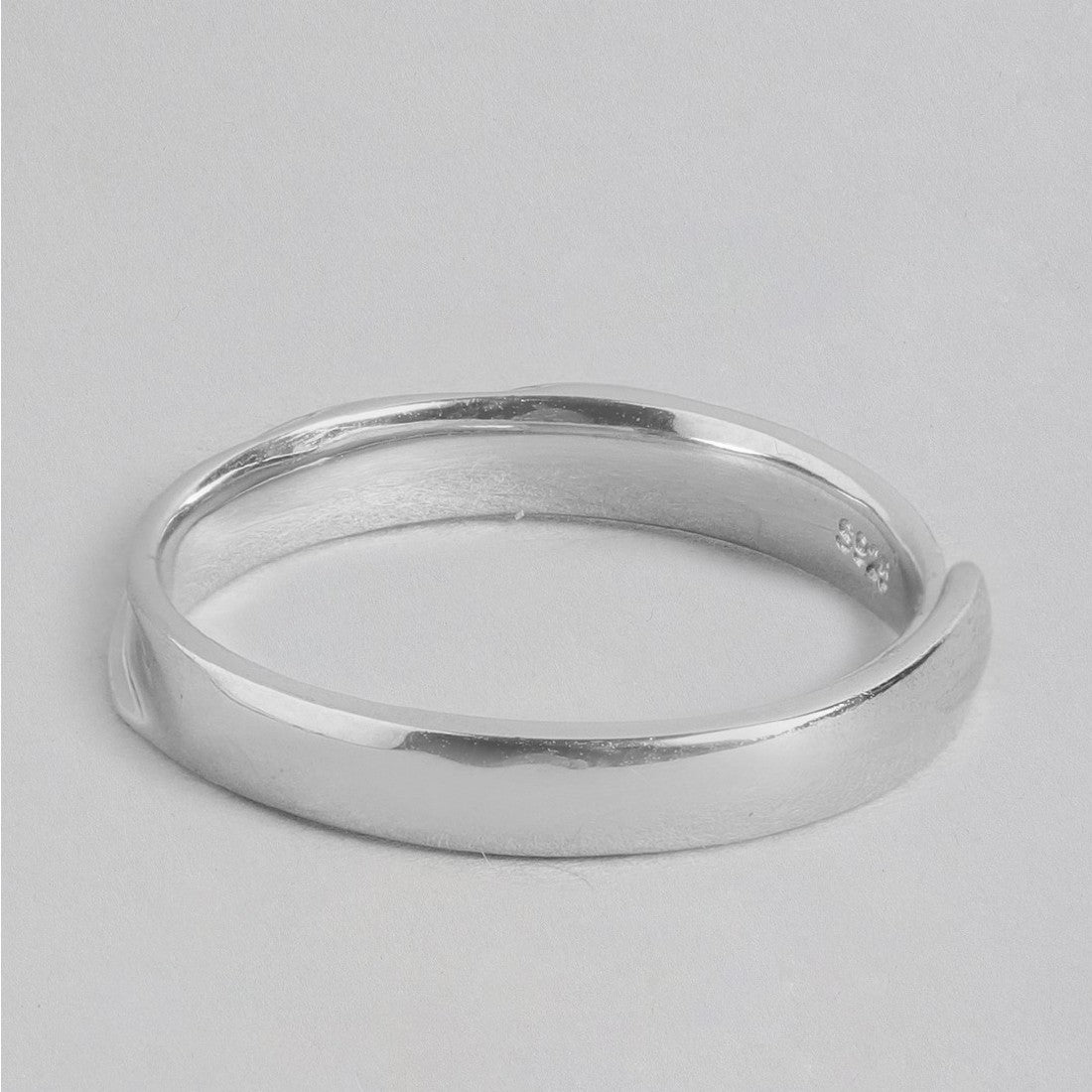 Silver Riag Minimalistic CZ 925 Sterling Silver Ring For Him (Adjustable) – Zavya