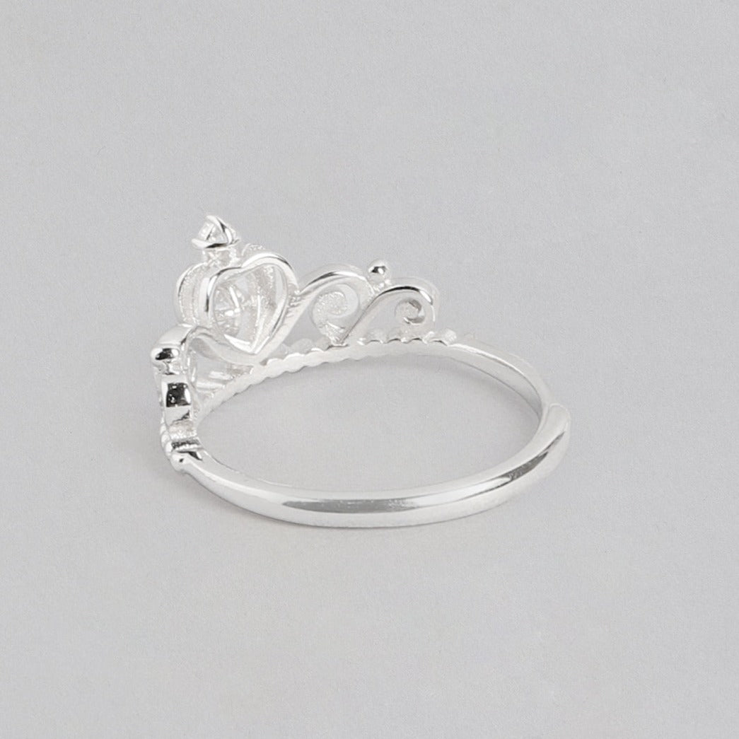 Crown CZ  925 Sterling Silver Ring for Women (Adjustable)