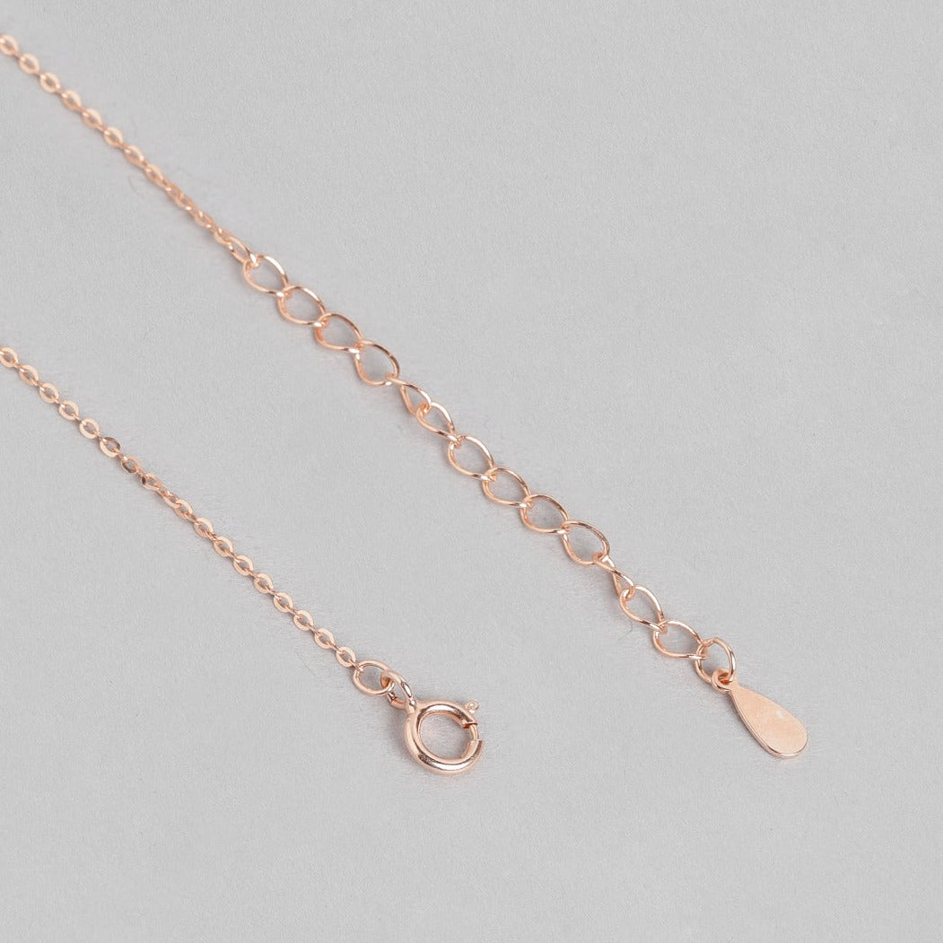 Infinity Heart Rose Gold Plated 925 Sterling Silver Drop Necklace