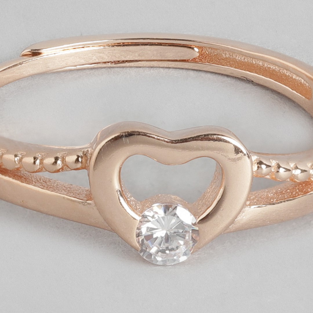 Beloved 925 Silver Ring in Rose Gold (Adjustable)